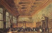 Francesco Guardi rThe Doge Grants an Andience in the Sala del Collegin in the Ducal Palace (mk05) oil painting on canvas